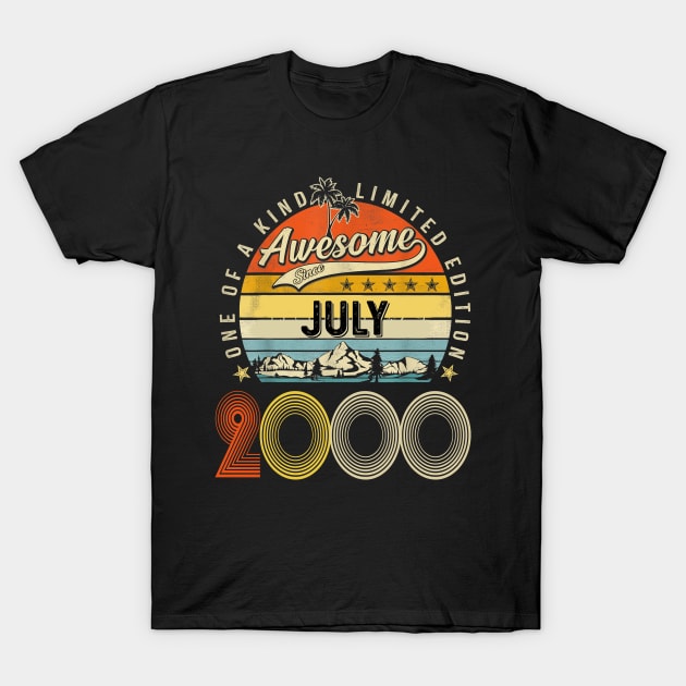 Awesome Since July 2000 Vintage 23rd Birthday T-Shirt by Ripke Jesus